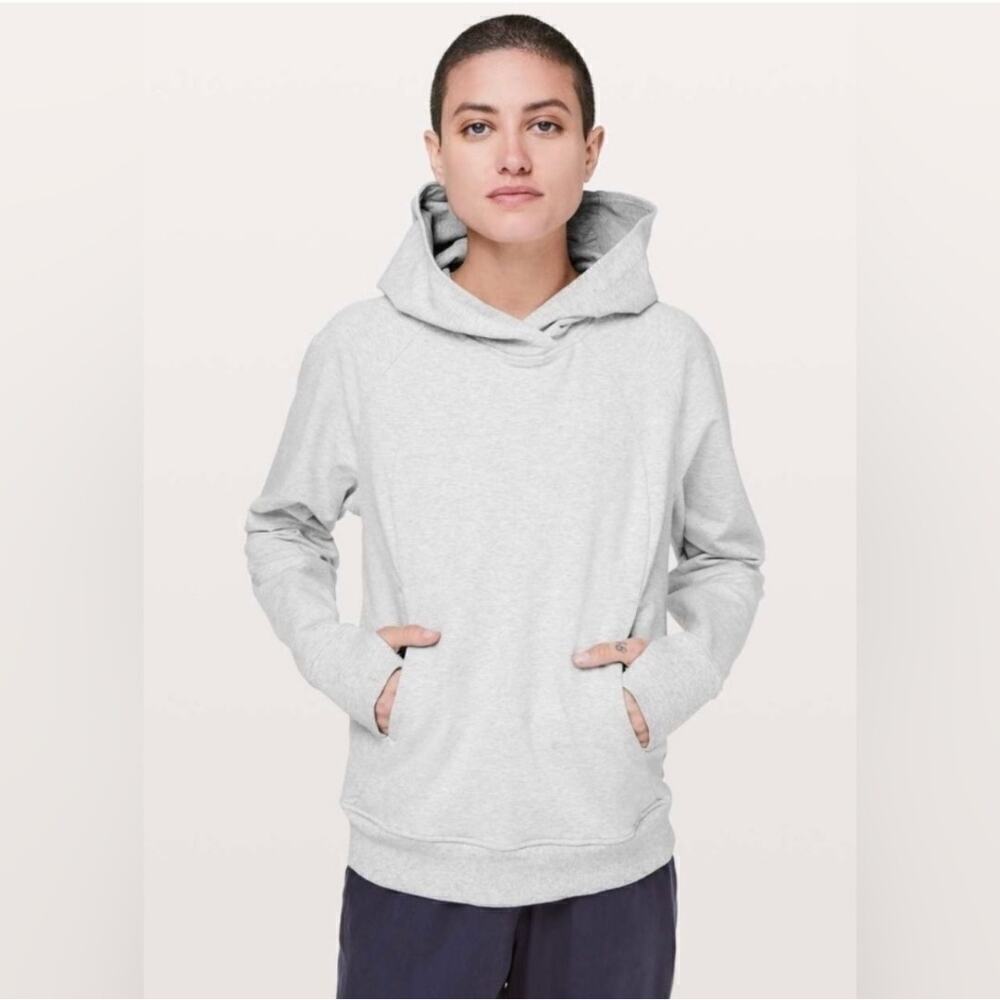 Lululemon Scuba Heathered Vapor Long Sleeve Pullover Hoodie Size 4 Women